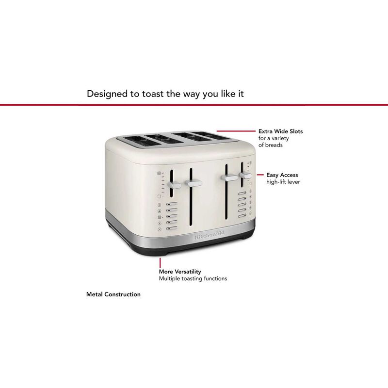 KitchenAid 4 Slice Toaster - Porcelain White image number 2